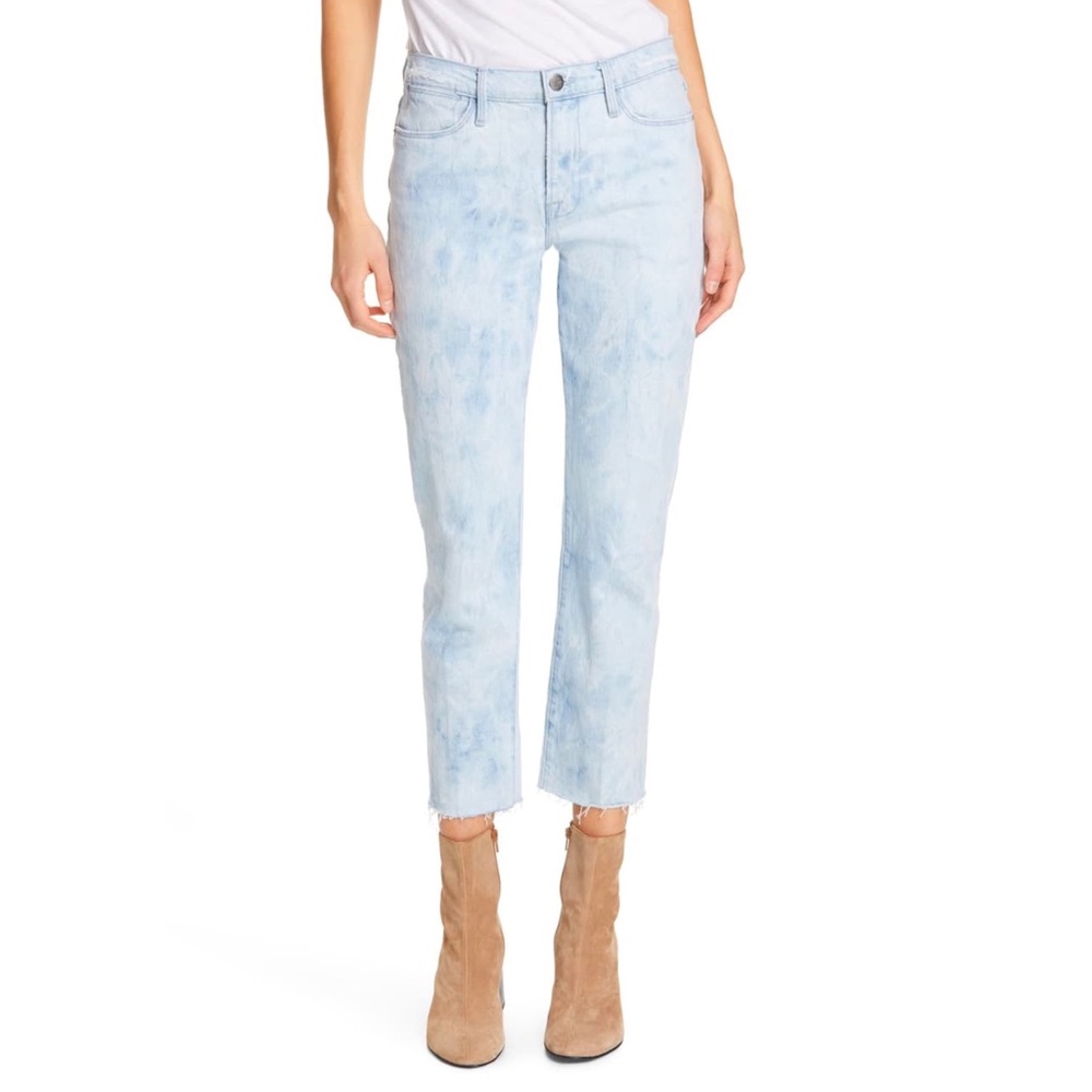 NWT FRAME Le High Straight Ankle Jeans acid wash